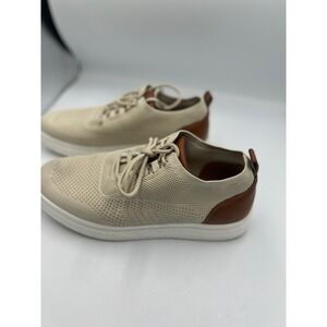 Alpine Swiss Brad Mens Beige Knit Sneakers Brown Heel Lace Up Casual Shoes  11